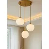 Image de Opviq - Lustre BRZ 343419 dorée/blanche - 25 x 15 x 15 cm OS