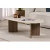 Image de Homitis - Table basse Sable travertin/noyer - 119x40x60 cm OS
