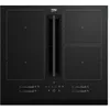 Image de Plaque à induction avec hotte intégrée - BEKO - 4 foyers - 60 cm - Noir - HIXI64700UF