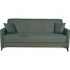 Image de Canapé convertible - 3 places - ENZO - Tissu vert foncé - 2 coussins - Coffre de rangement - 211 x 92 x 98 cm