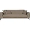 Image de Canapé convertible 3 places - HENRY - Tissu marron - 3 coussins - coffre de rangement - 234 x 85 x 84 cm
