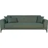Image de Canapé convertible 3 places - HENRY - Tissu vert foncé - 3 coussins - coffre de rangement - 234 x 85 x 84 cm