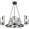 Image de Lucea Lustre Padrela, Ø 68 cm, noir-chrome à 6 lampes