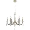 Image de Lucea Lustre Adone, 6 lampes, laiton, Ø 70 cm, verre cristal