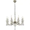 Image de Lucea Lustre Adone, rond, 8 lampes, laiton, verre cristal