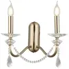 Image de Lucea Applique murale Adone, 2 lampes, laiton, hauteur 30 cm, verre cristal