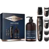 Image de King C.Gillette Coffret cadeau style parfait pour homme pour un rasage de barbe rapide et facile, avec 1 tondeuse à barbe électrique et 4 différents sabots et un nettoyant 3 en 1 pour barbe