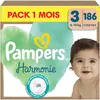 Image de Pampers Harmonie, Taille 3, 186 Couches, 6-10kg, Protection Douce Pour La Peau Avec 100% D’Absorption Pampers, Pack 1 Mois