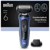 Image de Braun Series 6 Rasoir électrique pour homme, avec autonomie de 60 minutes, embout tondeuse de précision, rasoir sans fil pour homme, fabriqué en Allemagne, étanche, 62-B1200s, bleu