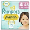 Image de Pampers Premium Protection Taille 4, 25 Couches, 9kg-14kg, Double Protection Pour La Peau Et Contre Les Fuites