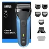 Image de Braun Series 3 310BT Rasoir électrique pour homme, avec 3 lames flexibles, embout tondeuse à barbe, 5 peignes, rasoir humide et sec pour homme, bleu