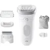 Image de Braun Silk-épil 7 Épilateur Femme Épilateur Électrique Femme Avec Grande Tête Pour Une Épilation Simple, Wet & Dry, Peau Lisse Longue 7-041, Blanc/Argent