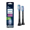 Image de Philips Sonicare Lot de 2 têtes de brosses à dents électriques soniques G3 Premium Gum Care pour la santé des dents et des gencives, Noir (Modèle HX9052/33)