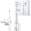 Image de Philips Sonicare Brosse à dents électrique sonique DiamondClean 9000 + Jet dentaire sans fil Power Flosser 3000, Blanc (modèle HX3866/41)