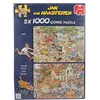 Image de Puzzles 2 x 1000 pièces - Jan Van Haasteren : Safari et l'orage en occasion ou reconditionné