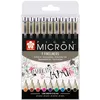 Image de SAKURA Set Pigma Micron Fineliner couleurs & feutres aquarelle Ecoline Duotip   9 couleurs de fineliners + 6 marqueurs aquarelle pour hand lettering, urban sketching et journaling