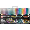 Image de SAKURA Gelly Roll Set de 24 stylos gel pailletés, métalliques et fluorescents pour écrire et dessiner, couleurs et effets assortis