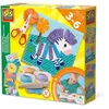 Image de SES Creative 14640 - Couper Les Formes de pâte a Modeler, 3 Couleurs de pâte à Modeler, réutilisables, avec Ciseaux de sécurité, Set Complet pour Les Enfants