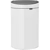 Image de Brabantia 114984 Touch Bin Poubelle unie Acier Inoxydable/Plastique Blanc 30,2 x 43,5 x 76,5 cm 40 L