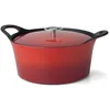 Image de CUISINOX - Volcan - Cocotte ronde 2 cm avec couvercle - 1.6 L - Fonte de fer emaillée - Compatible tous feux dont induction - sans PTFE ni PFOA - Rouge