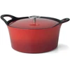 Image de Cuisinox - Cocotte ronde fonte de fer émaillée avec couvercle Volcan rouge - 12.5x24.5x20.5 cm OS