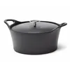 Image de CUISINOX - Volcan - Cocotte ronde 24 cm avec couvercle - 3.4 L - Fonte de fer emaillée - Compatible tous feux dont induction - sans PTFE ni PFOA - Noir