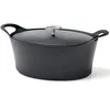Image de CUISINOX - Volcan - Cocotte ovale 29 cm et couvercle - 3.9 L - Fonte de fer emaillée - Compatible tous feux dont induction - sans PTFE ni PFOA - Noir