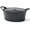 Image de Cuisinox - Cocotte ovale fonte de fer émaillée avec couvercle Volcan noire - 16.5x32.5x28 cm OS