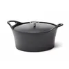 Image de CUISINOX - Volcan - Cocotte ronde 2 cm avec couvercle - 1.6 L - Fonte de fer emaillée - Compatible tous feux dont induction - sans PTFE ni PFOA - Noir
