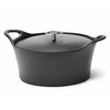 Image de Cuisinox - Cocotte ronde fonte de fer émaillée avec couvercle Volcan noire - 12.5x24.5x20.5 cm OS