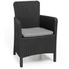 Image de Fauteuil de jardin - Allibert by KETER - IOWA - en résine imitation rotin tressé coloris gris graphite avec coussin