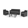Image de Salon de jardin - en résine imitation rotin tressé - Allibert by KETER - 5 personnes - SanRemo - Gris graphite