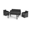 Image de Salon de jardin - en résine aspect rotin tressé - Allibert by KETER - 5 personnes - SanRemo - Gris graphite