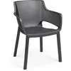 Image de Lot de 6 fauteuils de jardin - Allibert by KETER - ELISA - En résine - Coloris : gris graphite