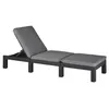 Image de Bain de soleil - Allibert by KETER   DAYTONA   en résine imitation rotin tressé   coussin   dossier réglable - gris graphite