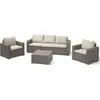 Image de Salon de jardin résine tressée imitation rotin ALLIBERT avec table basse - 5 personnes - California - Beige