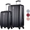 Image de Slazenger Lot de Valise de Voyage 2 Pièces - Trolley Bagage à Main et Grande Valise - Set Valise Rigides en ABS - avec roulettes 360° et Serrure à Combinaison - Valise à roulettes - Noir