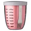 Image de Mepal Pot à fruits et légumes Ellipse - Récipient à fruits - Idéal pour les fruits et légumes en déplacement - Boîte à fruits avec fourchette et passoire - 600 ml - Rose nordique