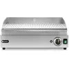 Image de HENDI Plancha à griller électrique rainurée, plaque de cuisson, grill barbecue avec tiroir à graisse amovible, température jusqu’à 300°C, 230V, 2400W, 527x404x(H)233mm, inox