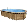Image de Piscine Bois AQUABELLE UBBINK Allongée en Kit 750x400xh130 cm Liner Bleu