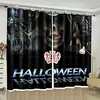 Image de Ruifulex Rideau Occultant Rideaux d'occultation 3D fenêtre Rideau Villa décoration de la Maison personnalisé Impression, créatif Halloween Horreur Vampire crâne Largeur 132 x Hauteur 213 cm