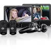 Image de Lenco DVP-939 - lecteur DVD portable 2 x 9 pouces avec 2 casques et 2 supports d'appui-tête - batterie rechargeable intégrée - entrée USB - lecteur de carte SD - noir