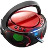 Image de Lenco SCD-550 - Radio CD Enfant - Système Stéréo - Boombox - Lecteur MP3 et USB - Bluetooth - 2 x 2W RMS Power - Lumières de fête - Rouge