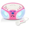 Image de Lenco SCD-650 - Radio CD - Chaîne Stéréo - Boombox - Lecteur CD Portable - USB - MP3 - Radio FM - Bluetooth 3.0 - Eclairage LED - Fonctionnement sur Piles ou Secteur - Fonction Sing-A-Long - Rose