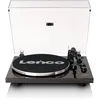 Image de Lenco LBT-345WA Tourne-Disque avec Bluetooth® et Micro Rouge 2M, stabilisateur de Platine chromé - Noyer
