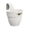 Image de ELHO Pot de fleurs balcon Vibia Campana Easy Hanger Small - Blanc Soie - Balcon extérieur - L 24.1 x W 20.5 x H 26.5 cm