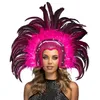 Image de Coiffe brésilienne à plumes rose adulte - Rose