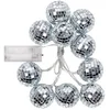 Image de Boland 00768 Guirlande lumineuse LED boules disco Longueur 140 cm Type de batterie 2 x AA, Plume disco des années 70, décoration, carnaval, fête à thème