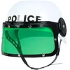 Image de Boland 01391 Casque de police pour enfant avec visière et mentonnière Noir/blanc
