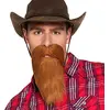 Image de Boland Barbe de cowboy avec élastique, poils du visage pour homme, fausse barbe, accessoire de déguisement de cowboy, barbe pour homme, marron (marron)